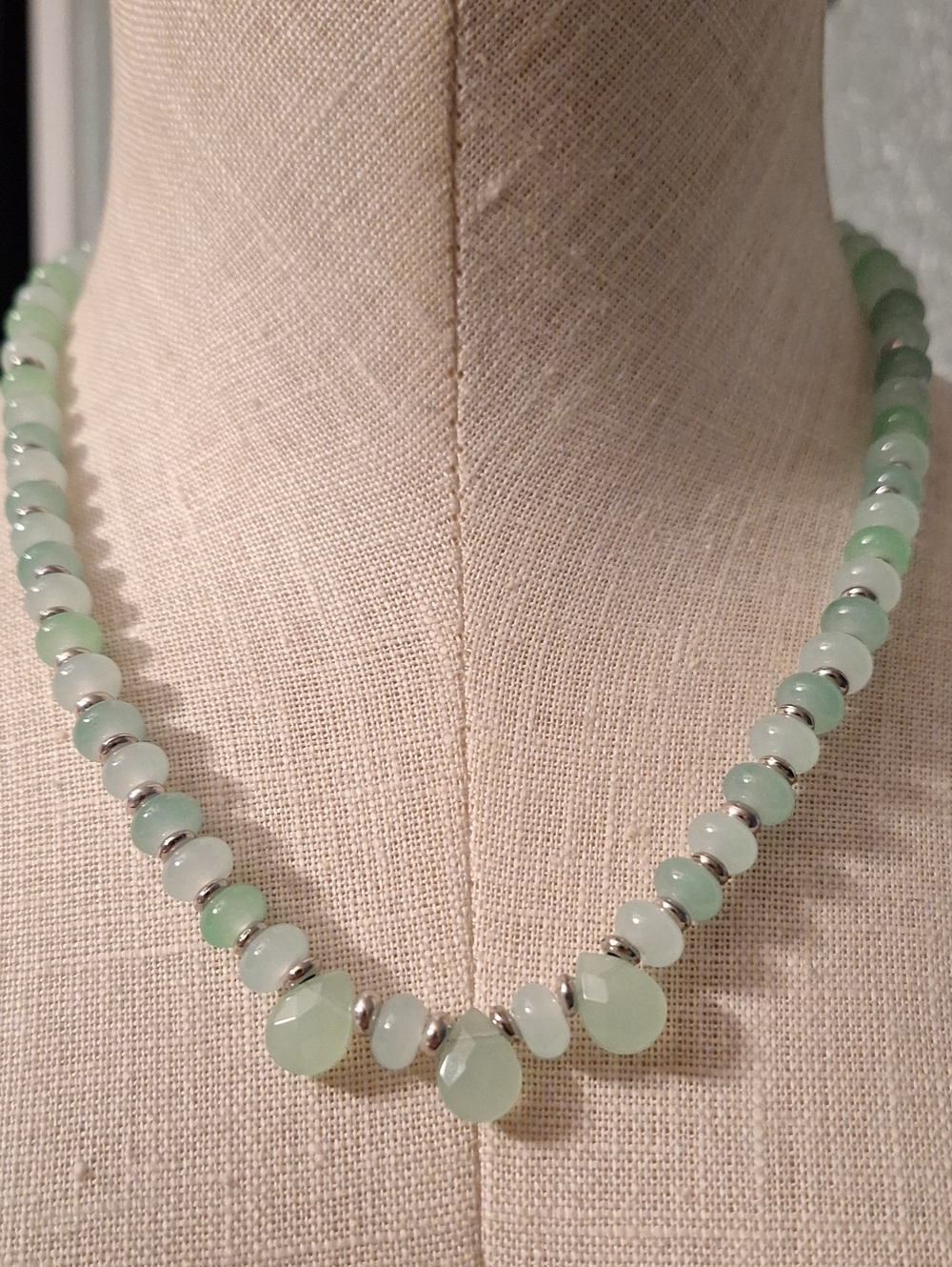 Green Variegated Bead Necklace